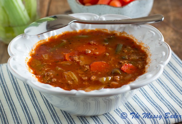 Ground Turkey & Veggie Soup {www.themessybakerblog.com}-6485