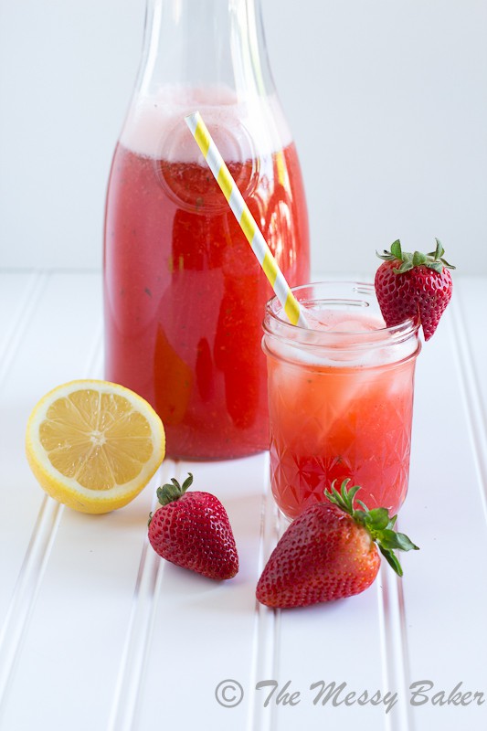 Strawberry Basil Lemonade | www.themessybakerblog.com -7370