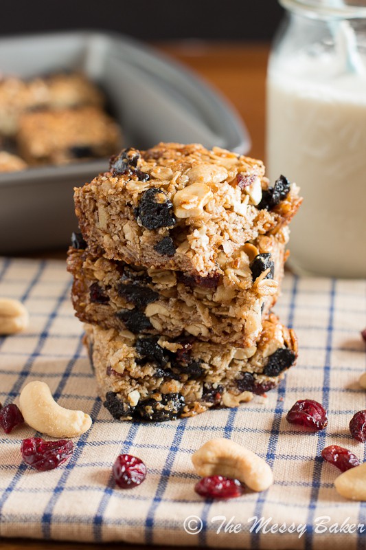 Very Berry Chewy Granola Bars | www.themessybakerblog.com -7184