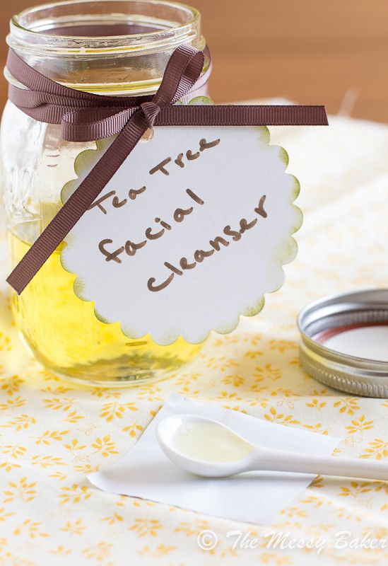 Homemade Tea Tree Oil Facial Cleanser | www.themessybakerblog.com -7725