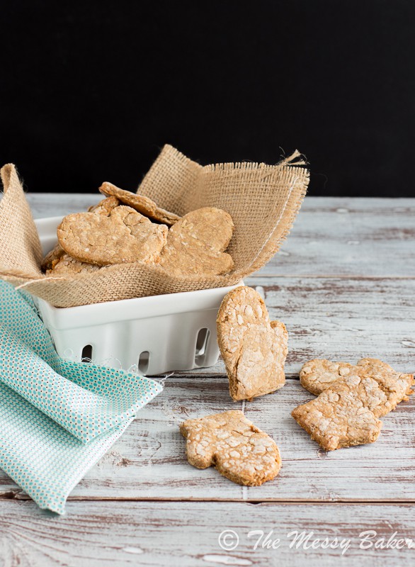 Peanut Butter Bacon Dog Biscuits from www.themessybakerblog.com