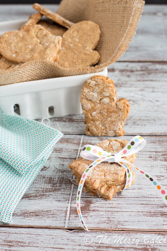 Peanut Butter Bacon Dog Biscuits from www.themessybakerblog.com