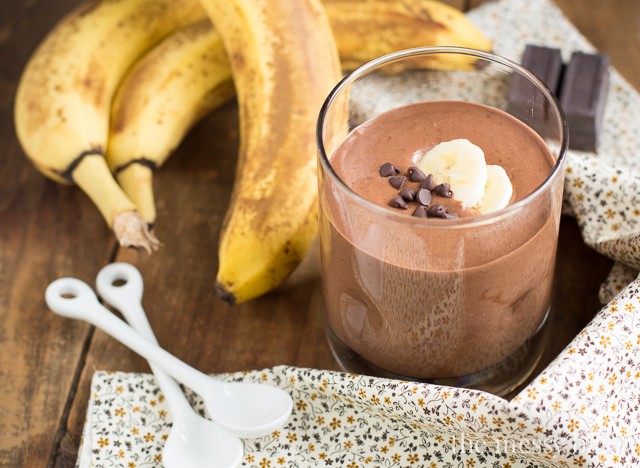 Chocolate Peanut Butter Banana Blender Pudding | www.themessybakerblog.com