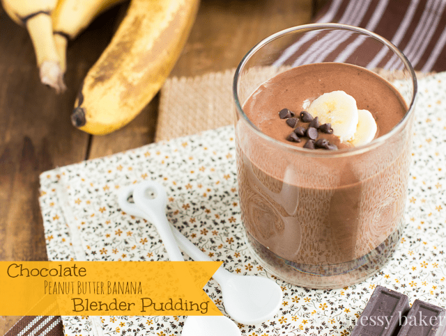 Chocolate Peanut Butter Banana Blender Pudding | www.themessybakerblog.com