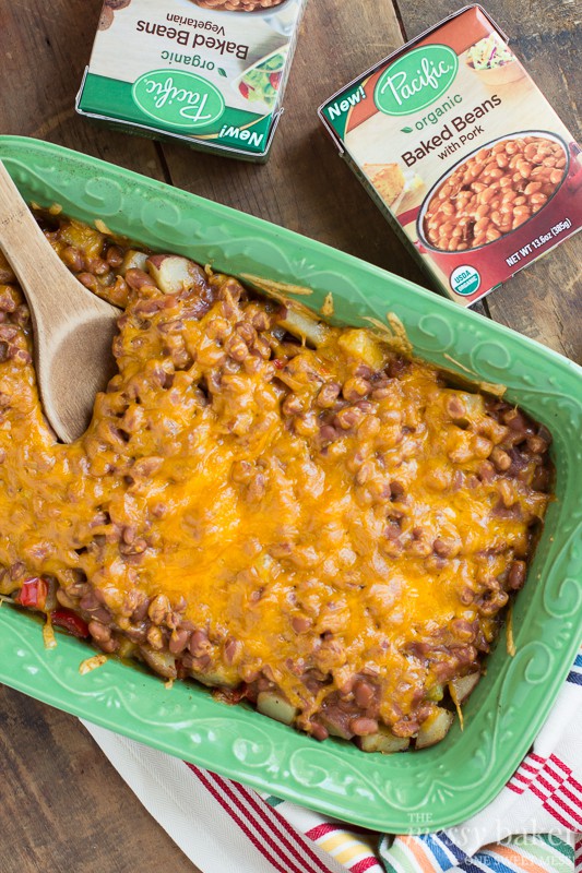 Loaded Baked Potato & Baked Bean Casserole | www.themessybakerblog.com