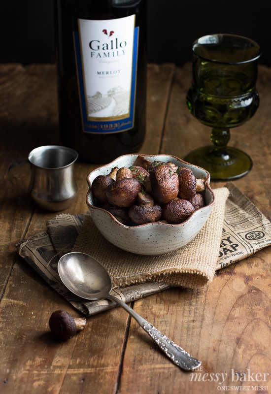 Grilled Mushrooms with Merlot Reduction | www.themessybakerblog.com