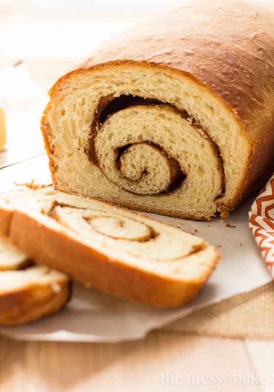 Cinnamon Swirl Loaves | This bread recipe makes two fresh loaves stuffed with cinnamon and sugar | www.themessybakerblog.com