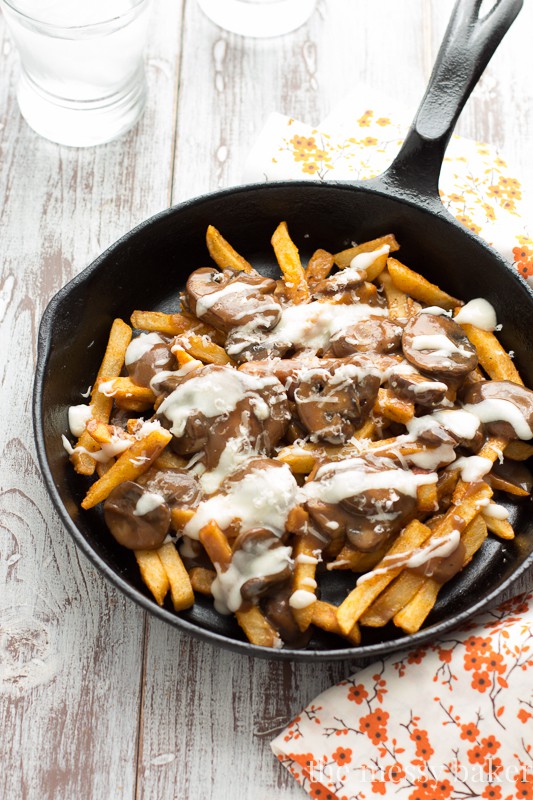 Gluten-Free Mushroom Swiss Poutine | www.themessybakerblog.com