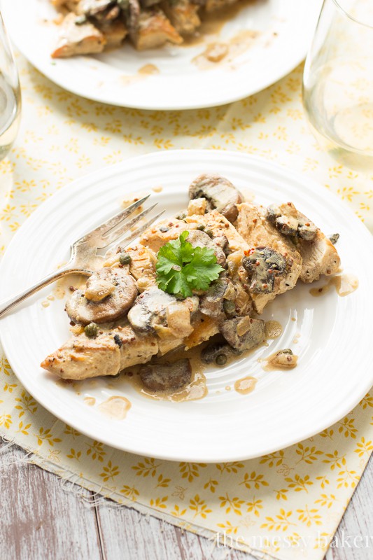 Creamy Dijon Chicken with Mushrooms | www.themessybakerblog.com