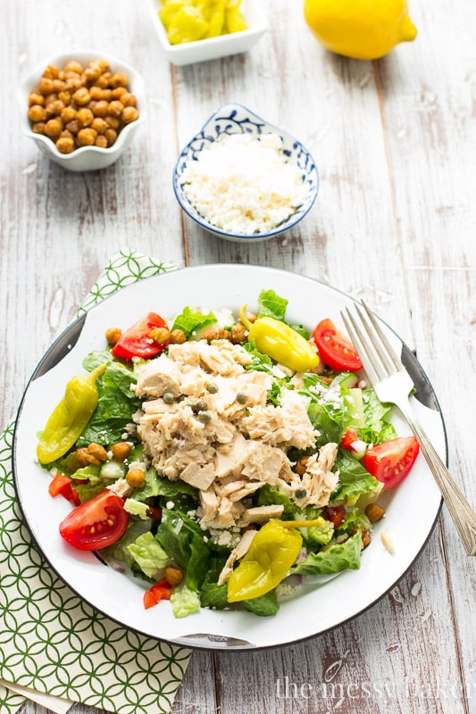 Mediterranean Chopped Salad with Tuna