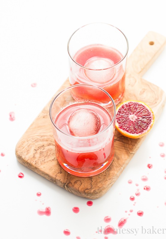Blood Orange Bourbon Fizz Cocktail