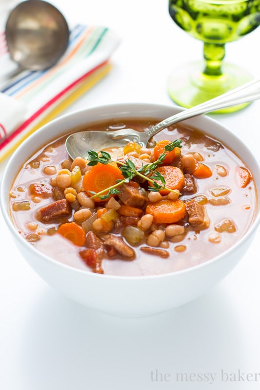 Slow Cooker Navy Bean Soup with Ham