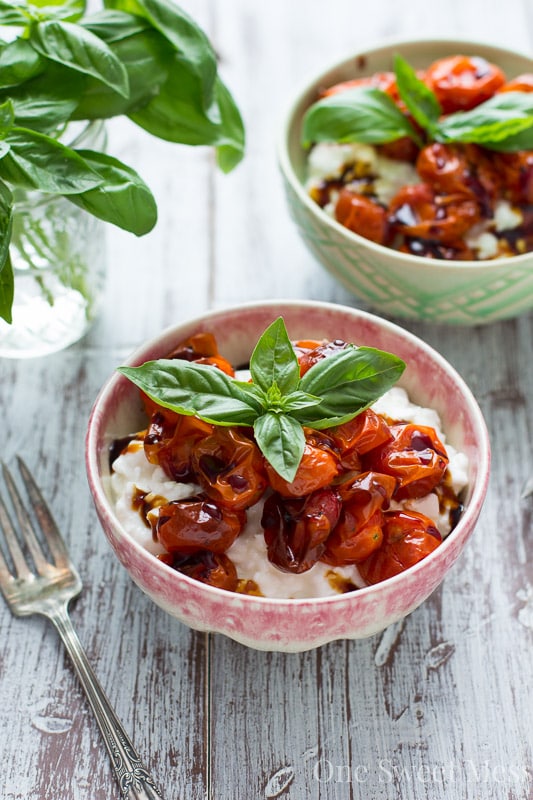 Roasted Tomato Basil Cottage Cheese Bowl