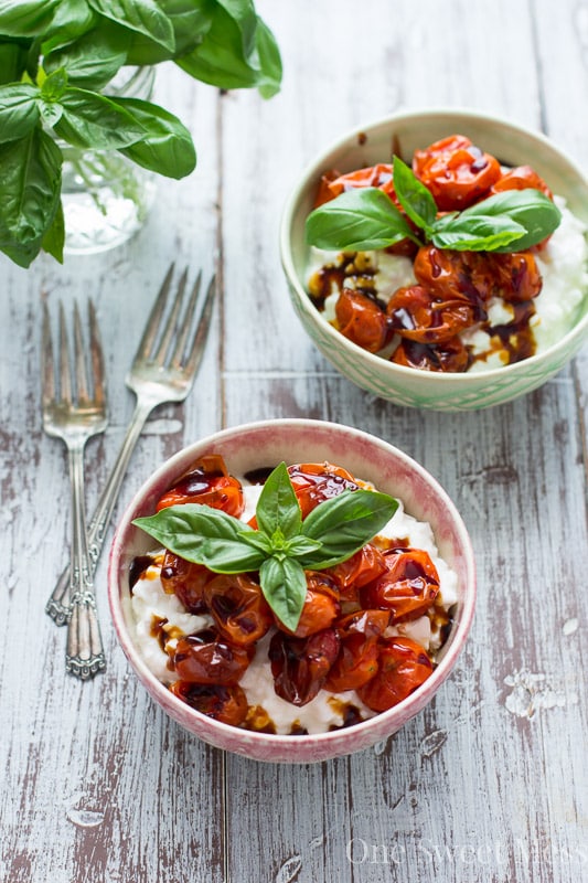 Roasted Tomato Basil Cottage Cheese Bowl