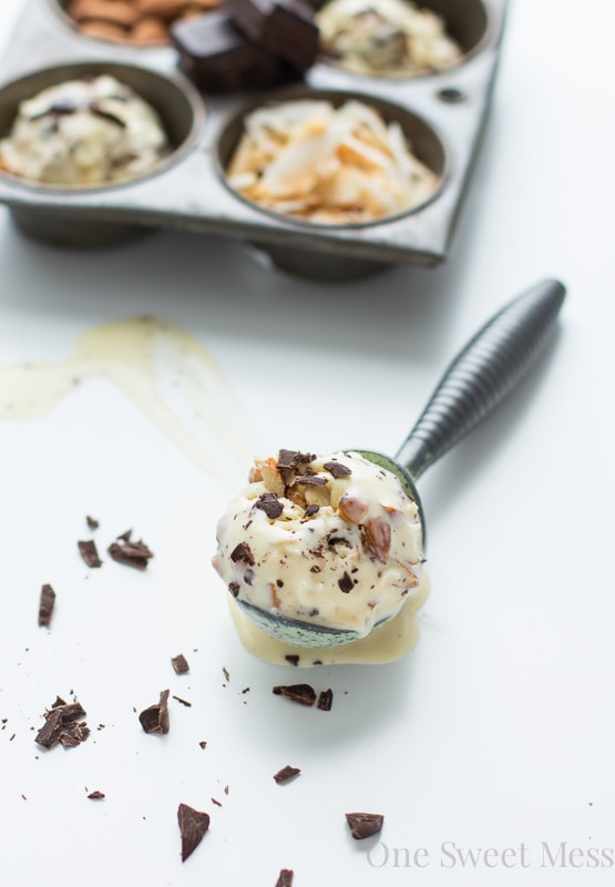 Toasted Coconut Ice Cream with Almonds and Dark Chocolate