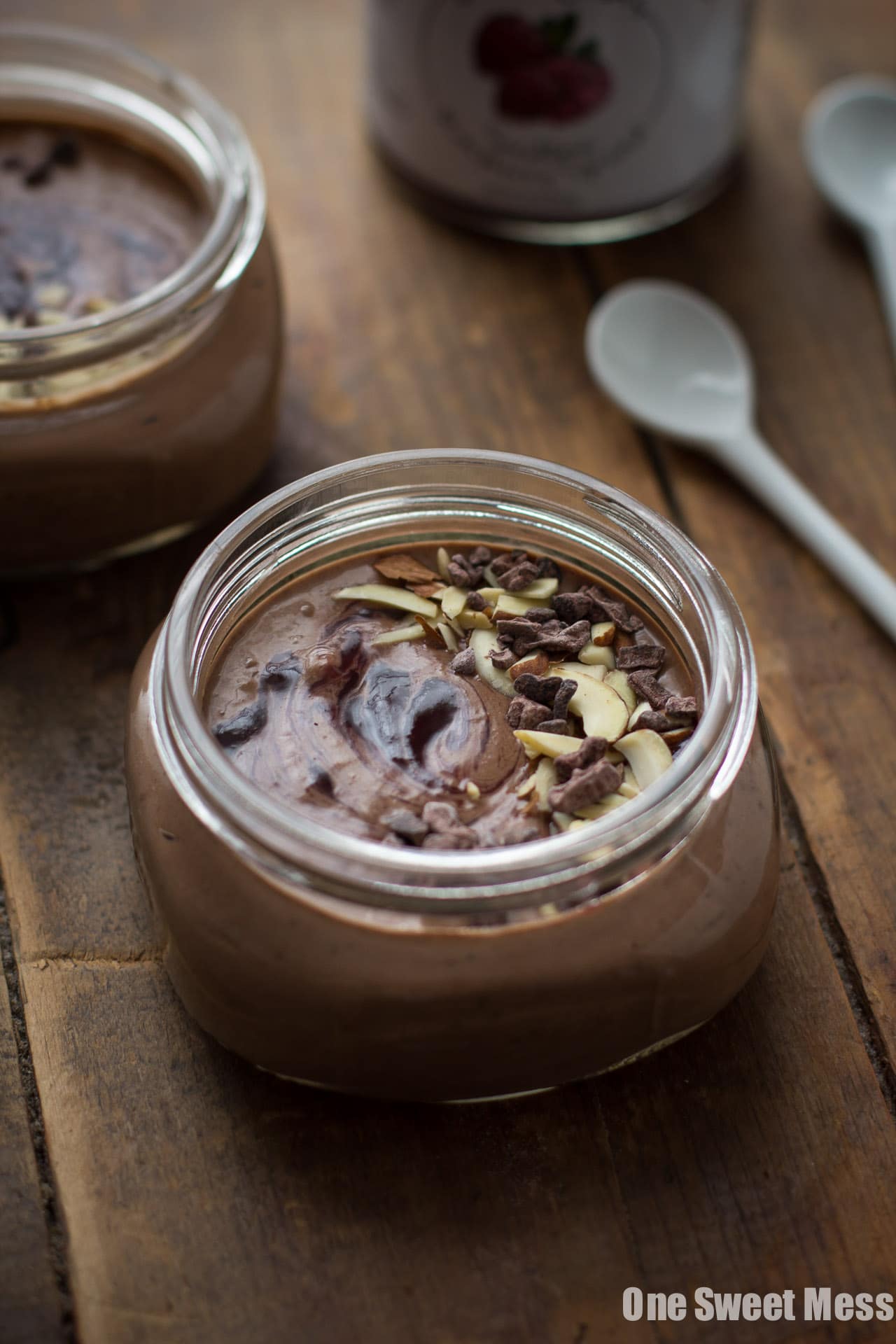 Vegan Chocolate Pudding with Raspberry Swirl (Healthy + Gluten-Free)