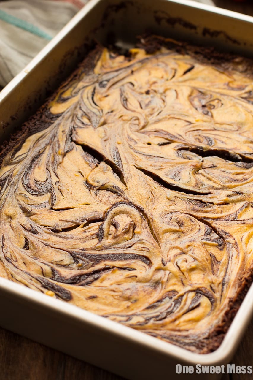 Pumpkin Cheesecake Swirl Brownies