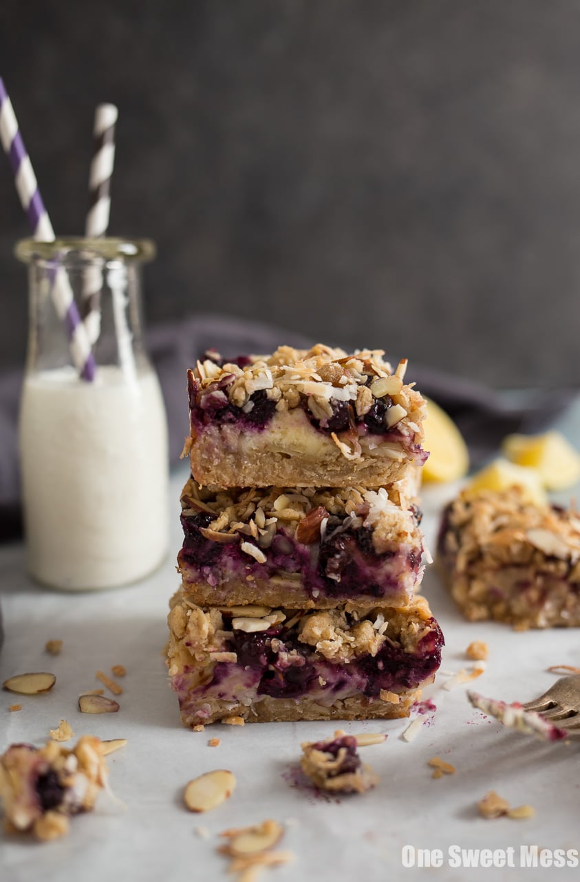 Blueberry Coconut Cheesecake Bars
