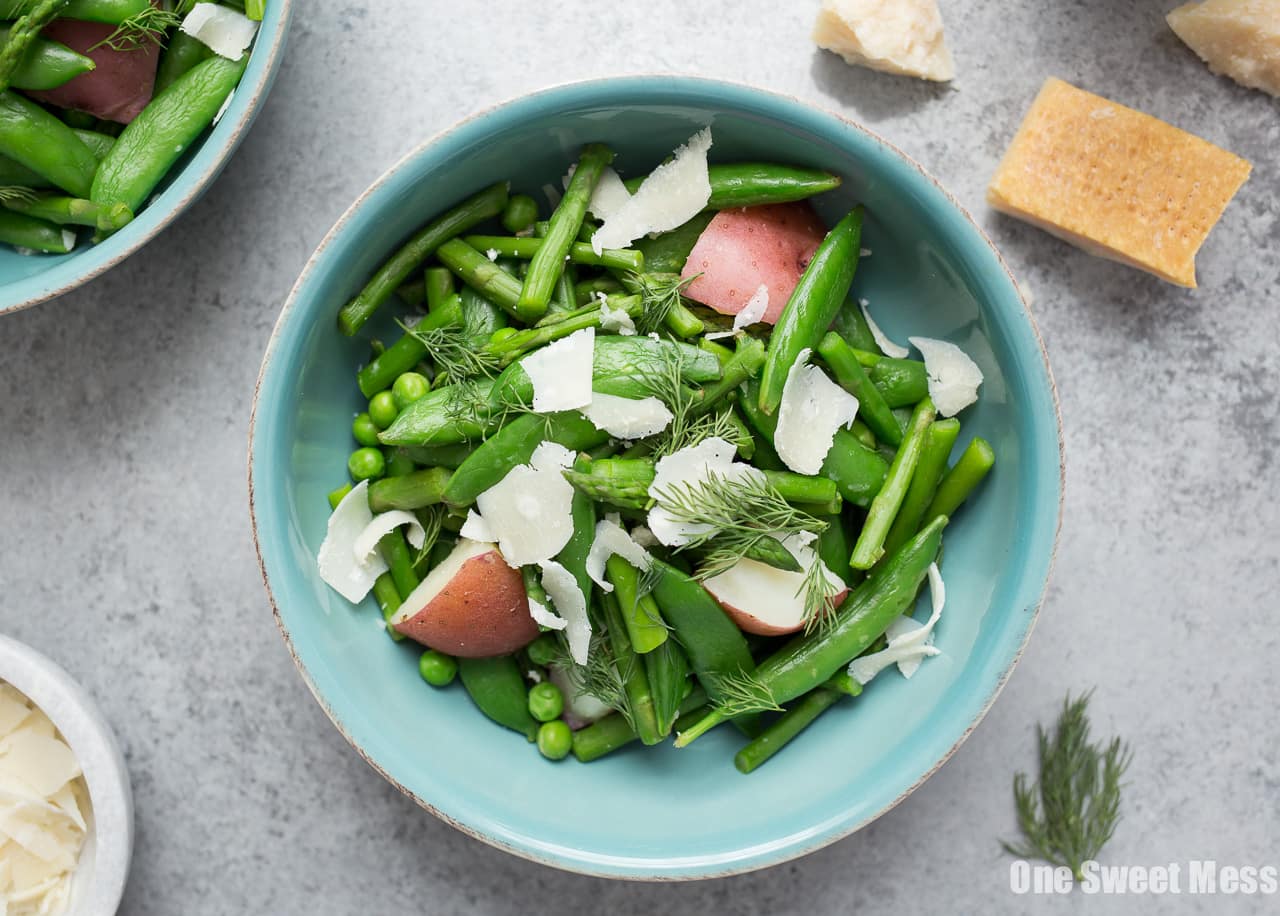 Spring Pea & Asparagus Salad with Lemon Dill Vinaigrette