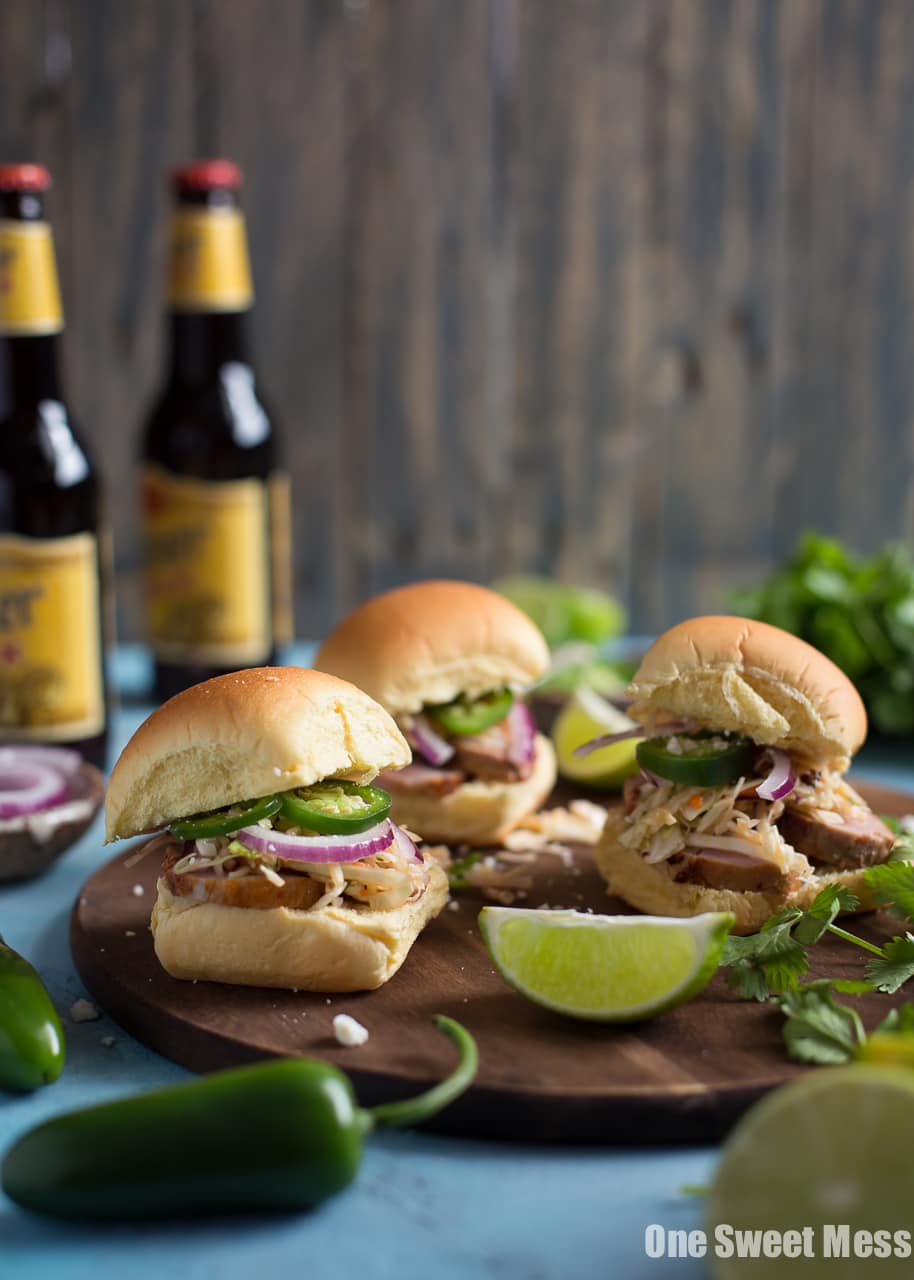 Chipotle Pork Sliders with Honey Lime Slaw