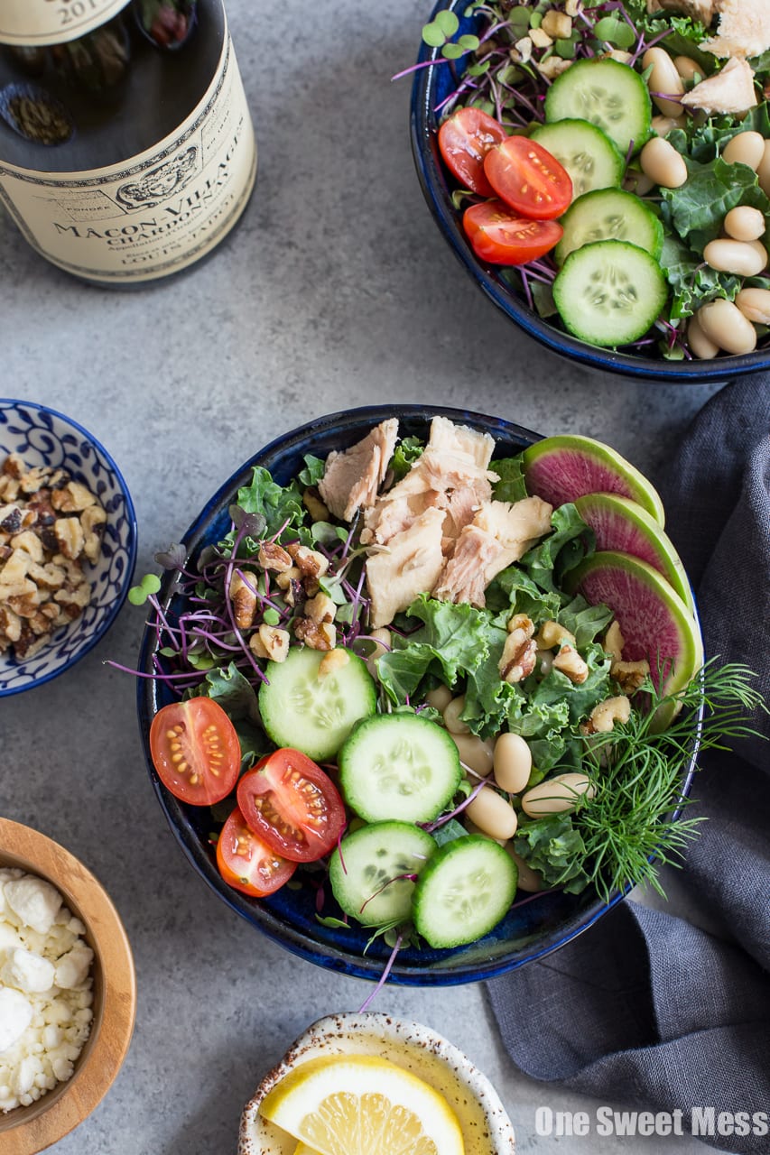 Kale, White Bean and Tuna Salad with Lemon Vinaigrette