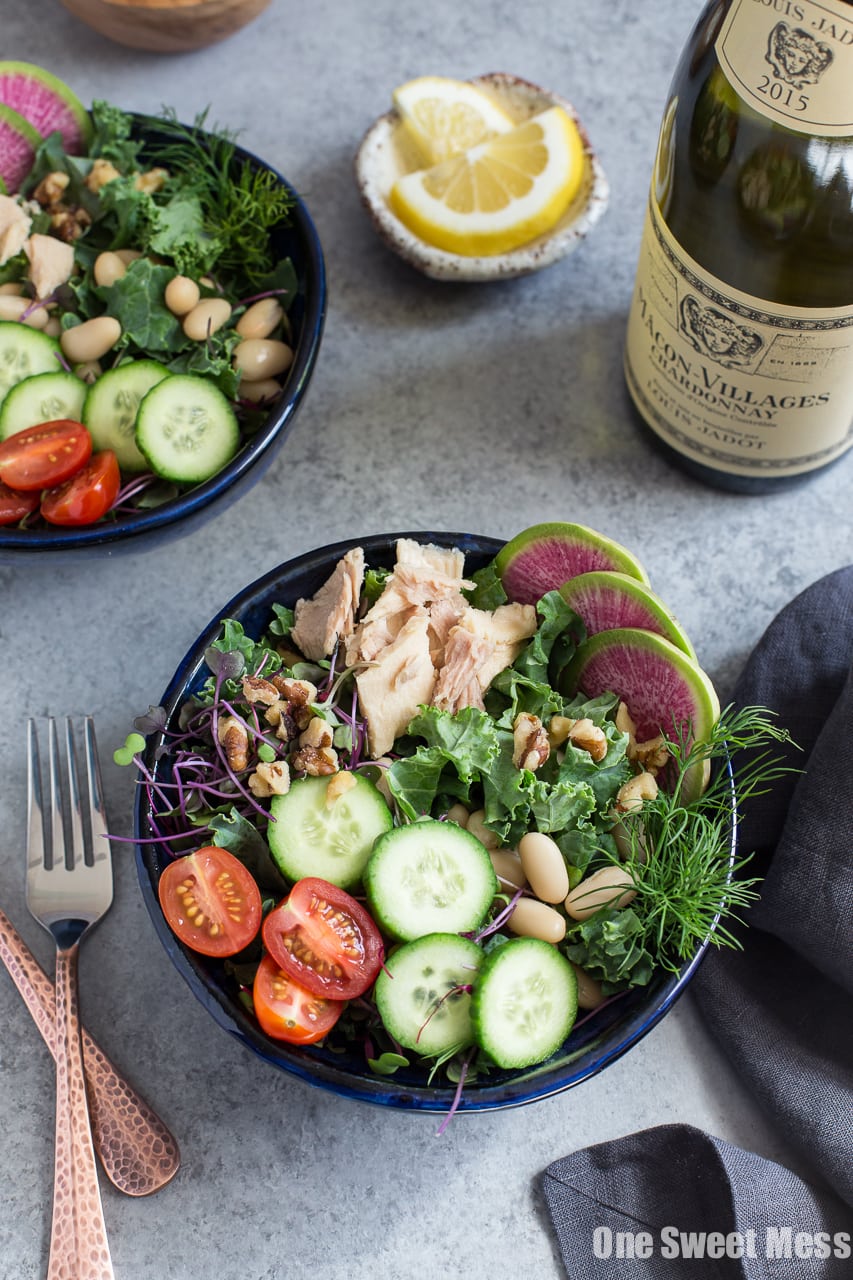 Kale, White Bean and Tuna Salad with Lemon Vinaigrette