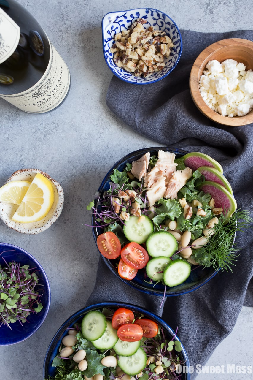 Kale, White Bean and Tuna Salad with Lemon Vinaigrette