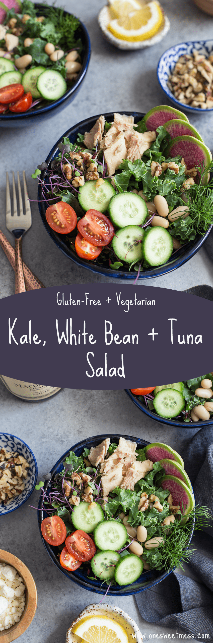 Kale, White Bean + Tuna Salad with Lemon Vinaigrette