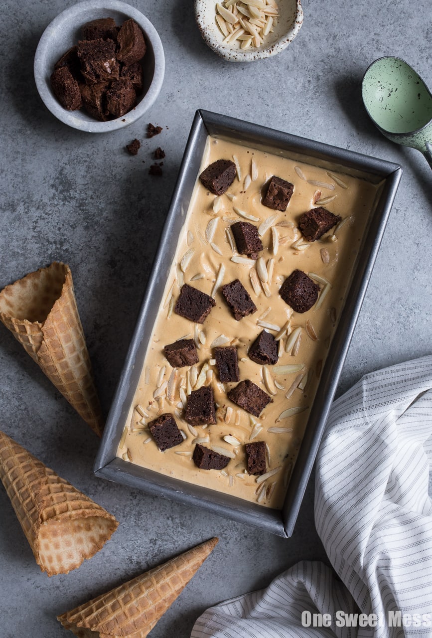Salted Caramel Bourbon Fudge Brownie Ice Cream