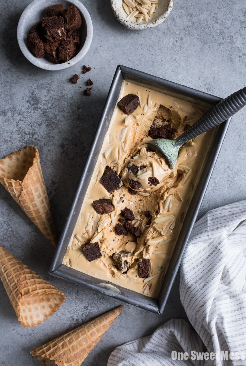 Salted Caramel Bourbon Fudge Brownie Ice Cream
