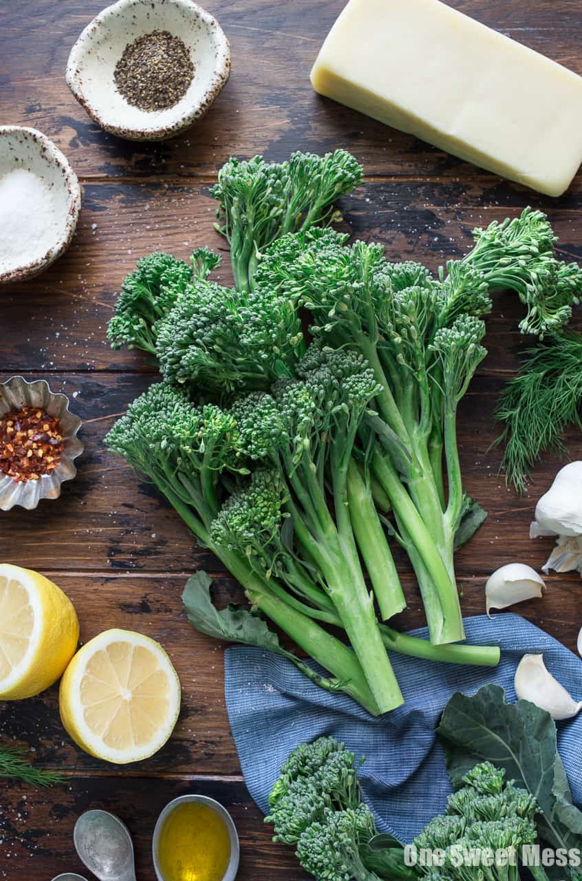 Roasted Broccolini with Dill Yogurt Sauce