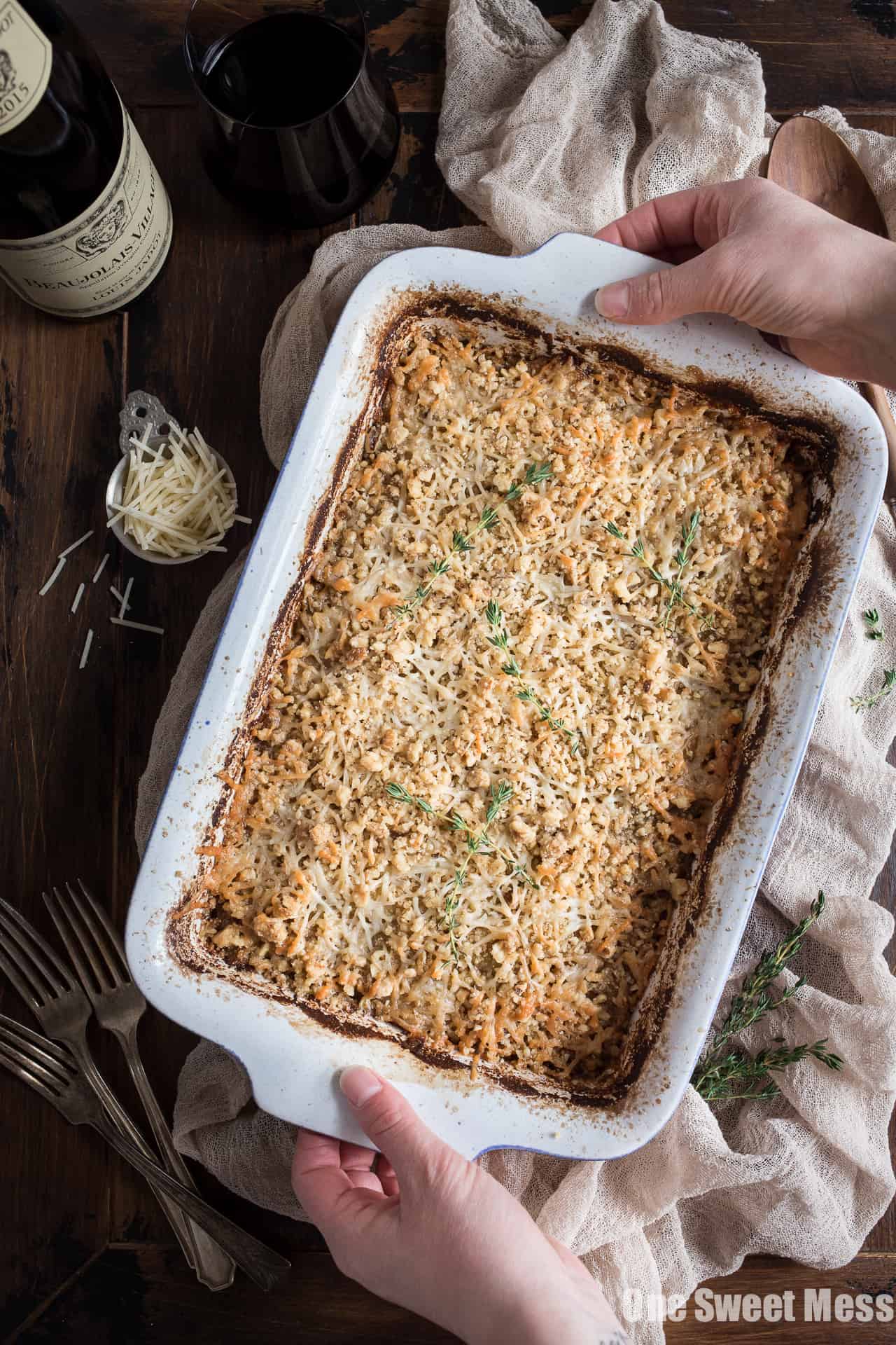 Potato Leek Gratin: This creamy spring side dish is loaded with cheese and topped with a toasted walnut crumble.