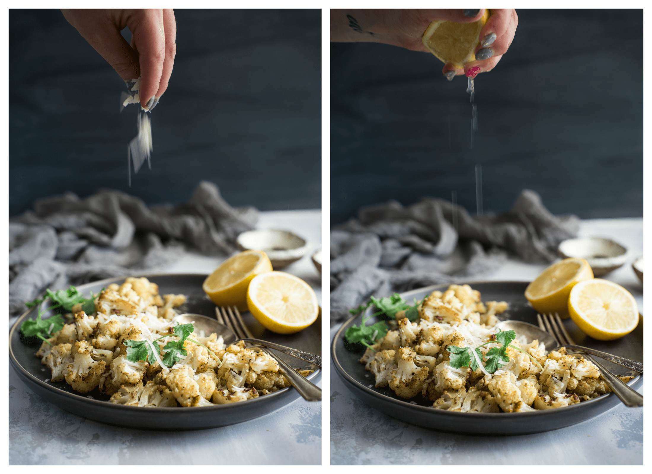 Lemon Pepper Parmesan Roasted Cauliflower