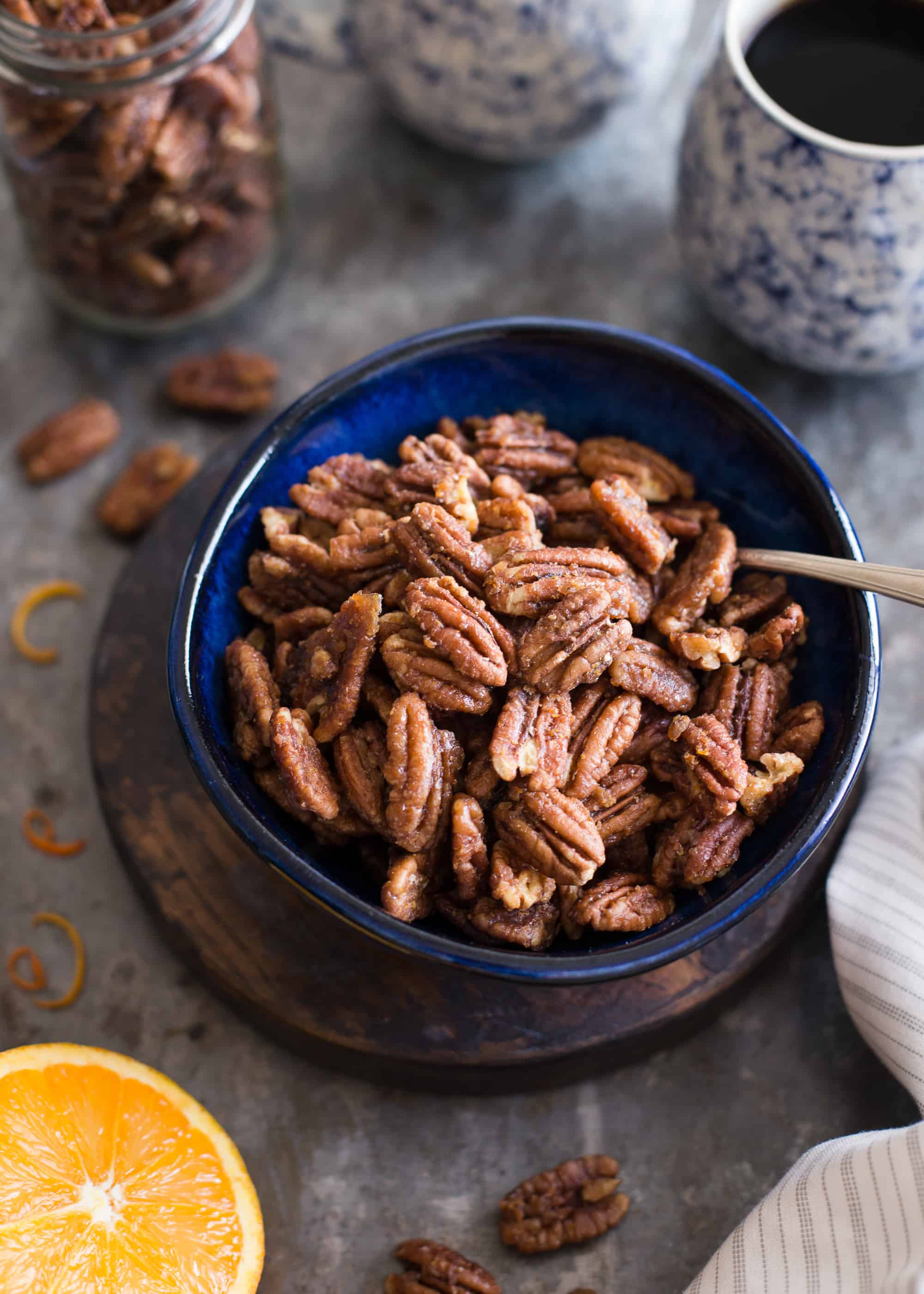 Maple-Orange Roasted Pecans | This naturally sweetened, gluten-free snack is bursting with the flavors of maple and orange. 