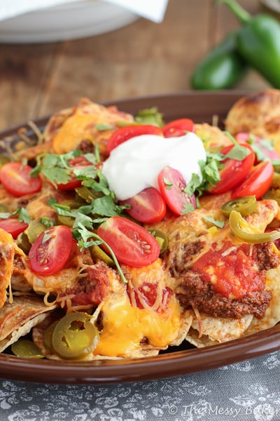 Loaded Nachos with Homemade Chili Sauce