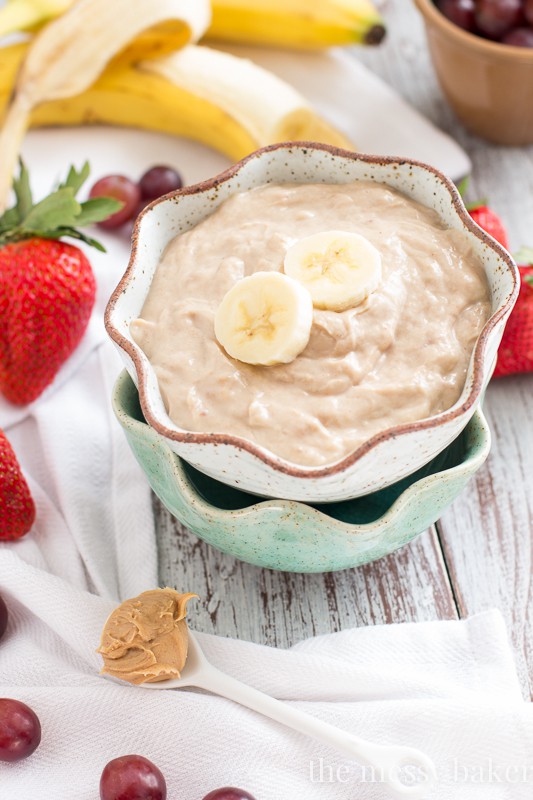 Peanut Butter Banana Dip {Healthy} | www.themessybakerblog.com