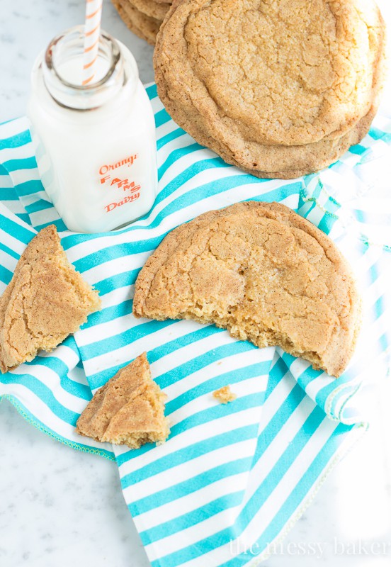 Brown Sugar Snickerdoodle Cookies (Giant-Sized) | www.themessybakerblog.com