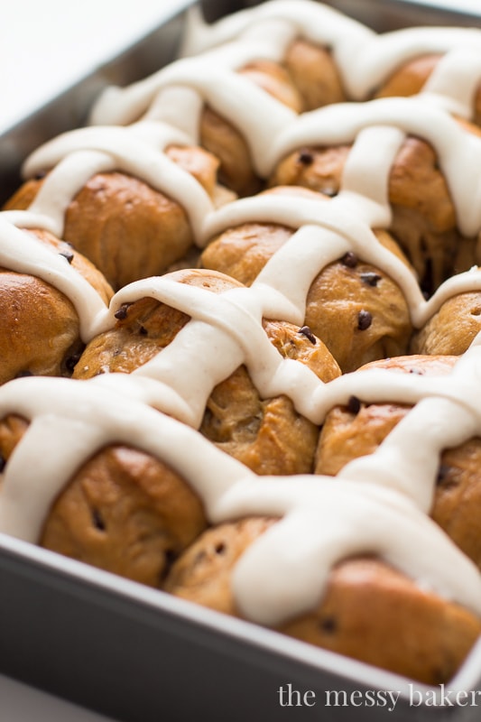 Chocolate Chip Hot Cross Buns