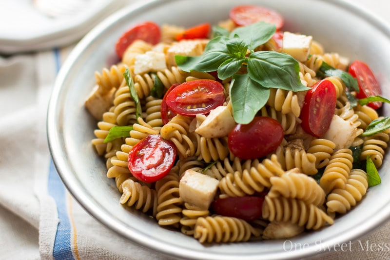 Caprese Pasta Salad ~ #SundaySupper - One Sweet Mess