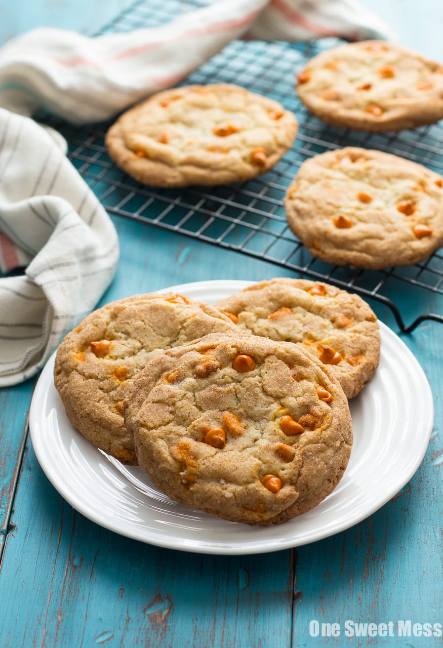 Pumpkin Spice Snickerdoodles: These soft, gooey cookies are loaded with pumpkin spice baking chips and rolled in a pumpkin spice sugar mixture.
