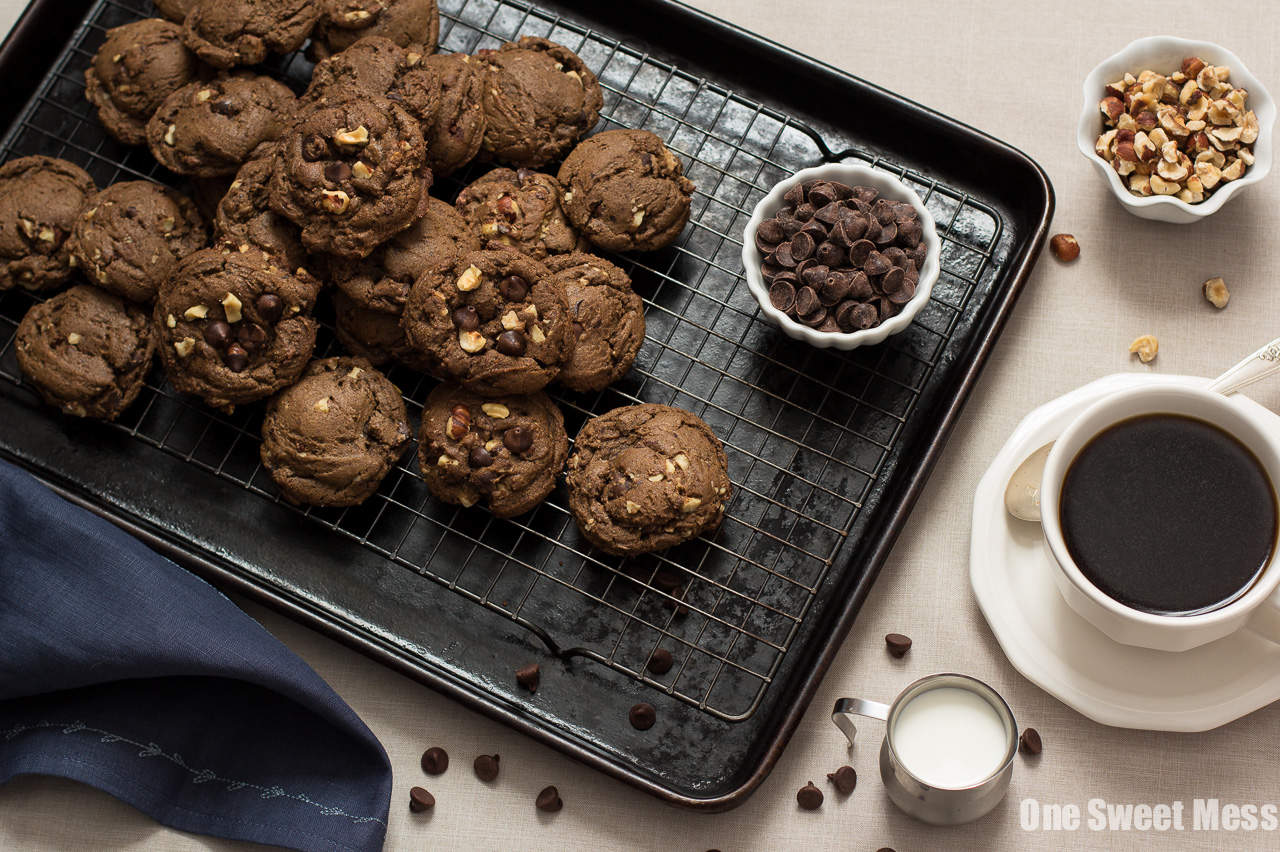 Chocolate Espresso Toasted Hazelnut Cookies