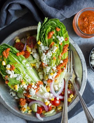 Grilled Corn & Tomato Salad with Roasted Red Pepper Vinaigrette