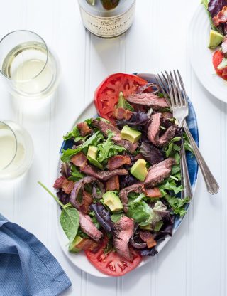 Steak BLT Salad with Grilled Onions