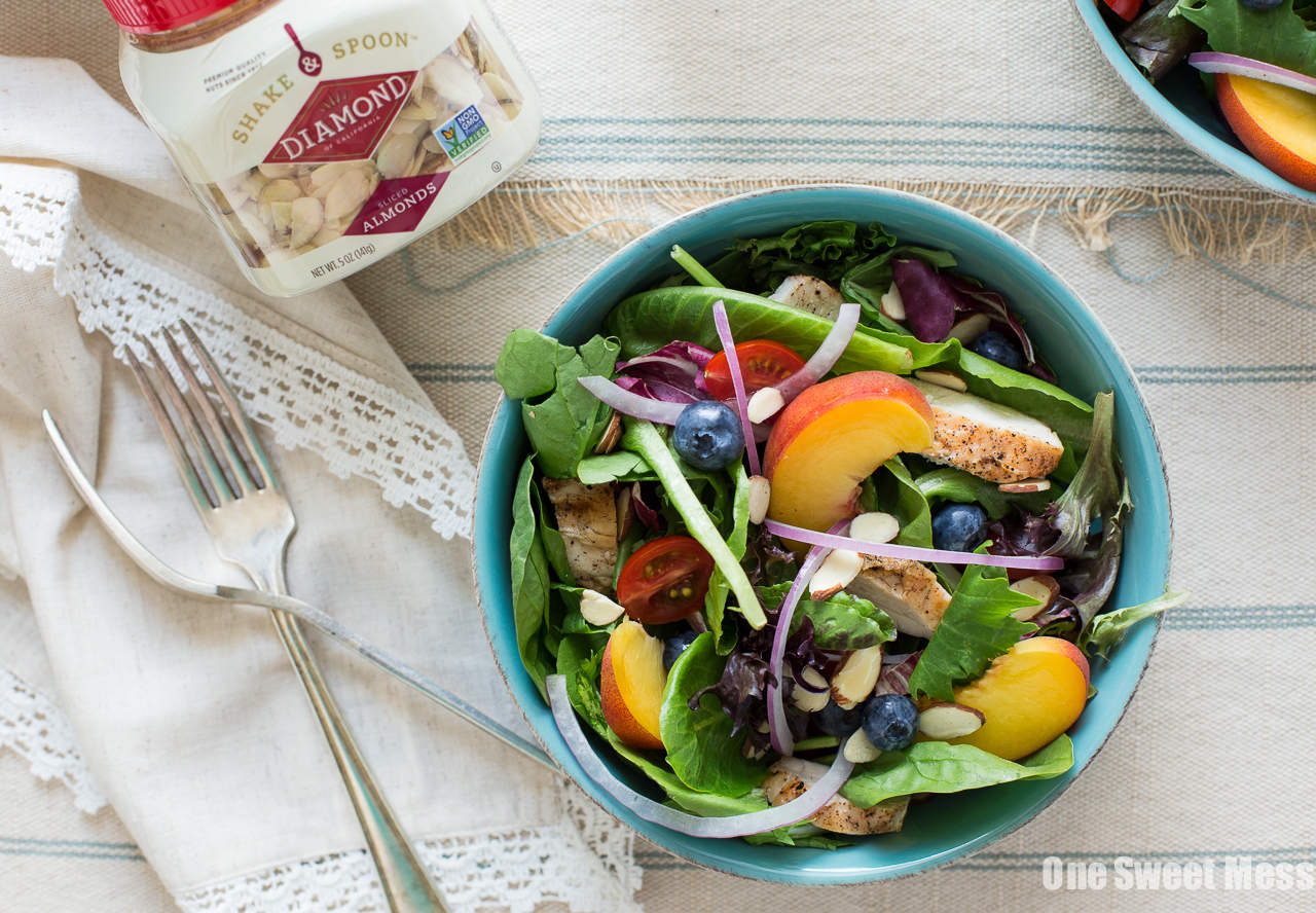 Grilled Chicken & Peach Salad with Honey Peach Vinaigrette