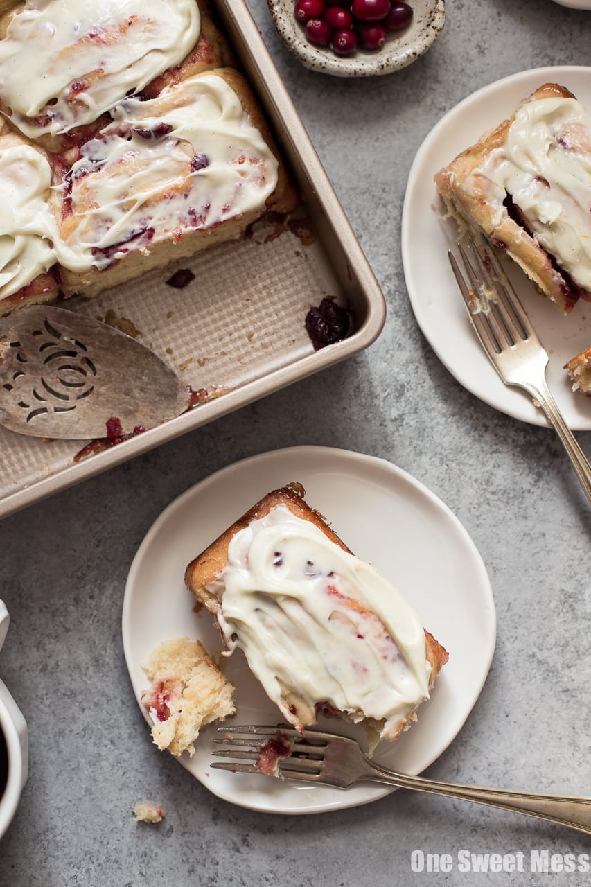 Cranberry Orange Sweet Rolls with White Chocolate Cream Cheese Frosting