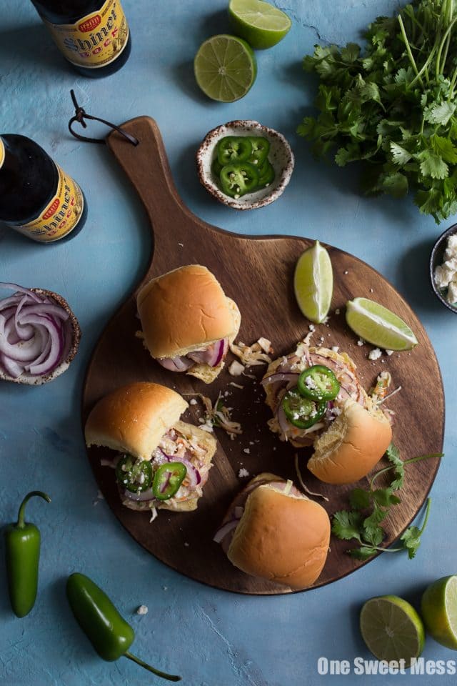 Chipotle Pork Sliders with Honey Lime Slaw One Sweet Mess