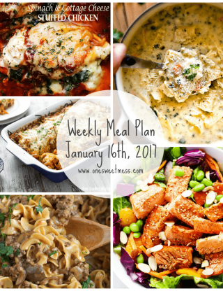 Week of January 16th, 2017 Weekly Meal Plan + Printable Grocery List