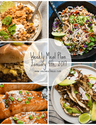 Week of January 9th, 2017 Weekly Meal Plan + Printable Grocery List