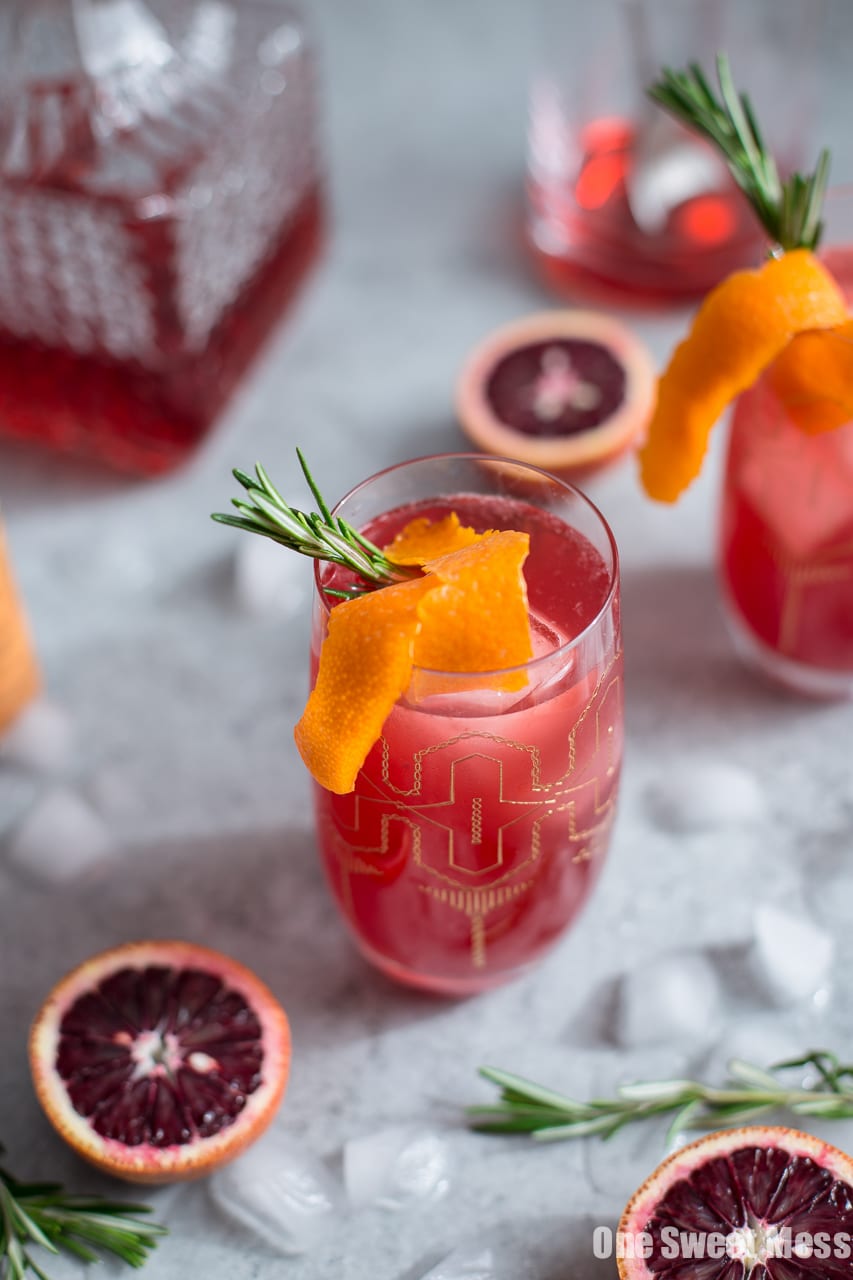 Blood Orange Campari Gin Fizz - One Sweet Mess