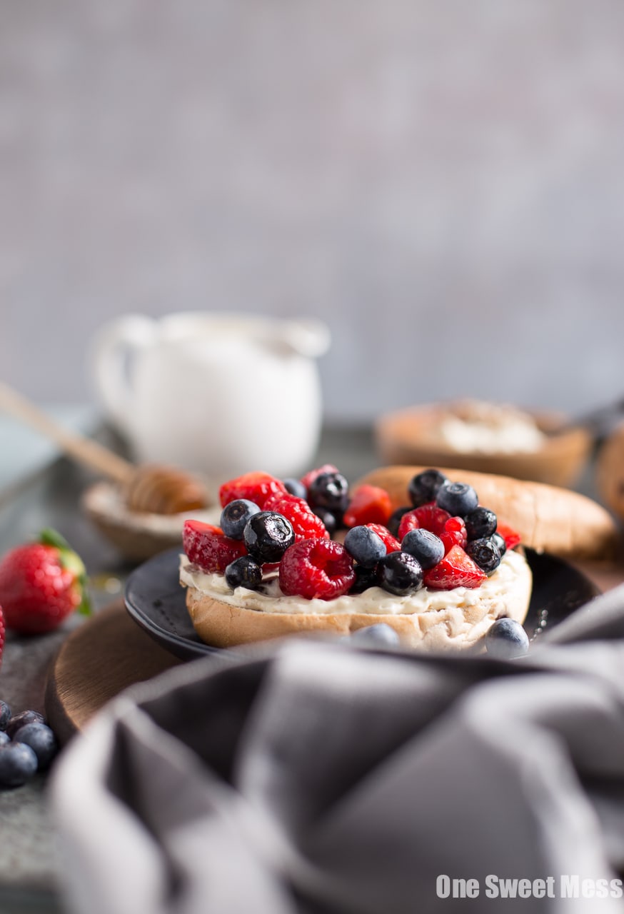 Honey Pecan Whipped Cream Cheese with Honeyed Fruit Salad